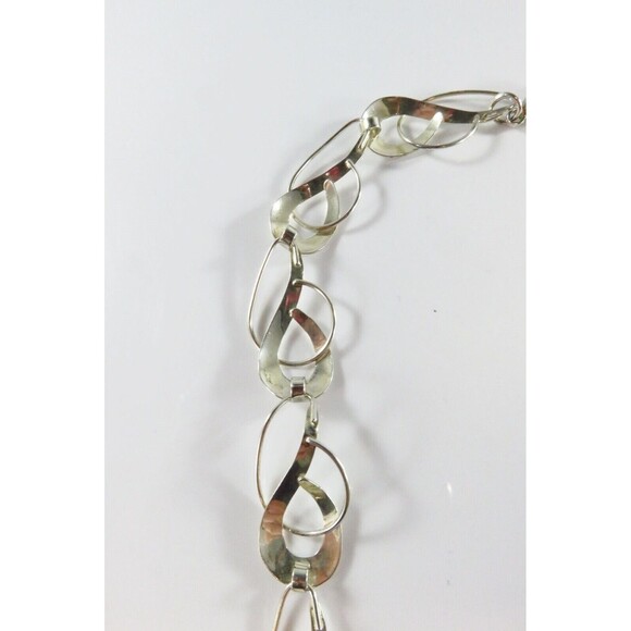 18" Sterling Silver Designer Style Fancy Twisted Metal Link Necklace Sterling TT - Picture 10 of 15